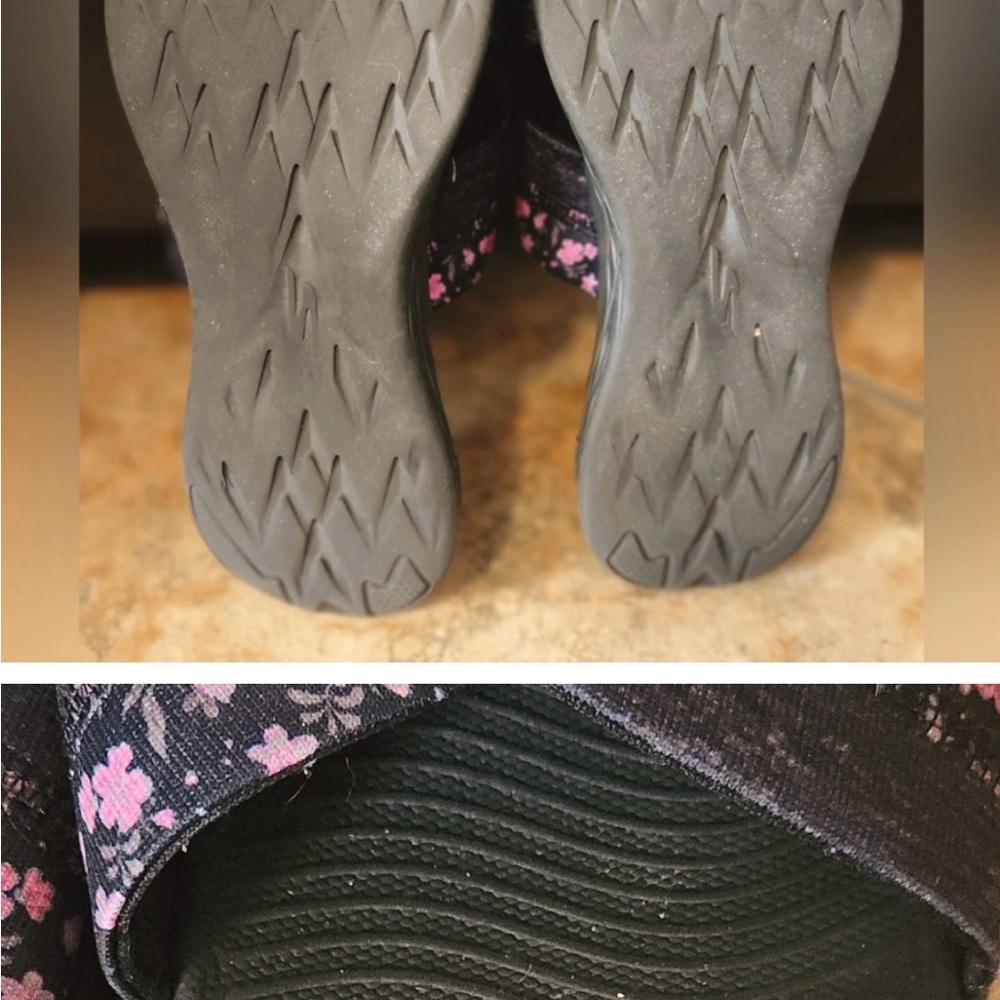Skechers Pink and Black Sneakers with Intricate Tread Design